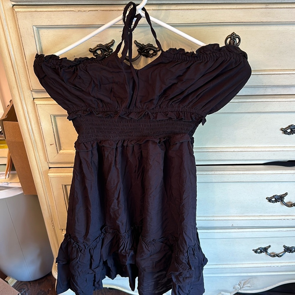 Forever 21 black short halter dress size small